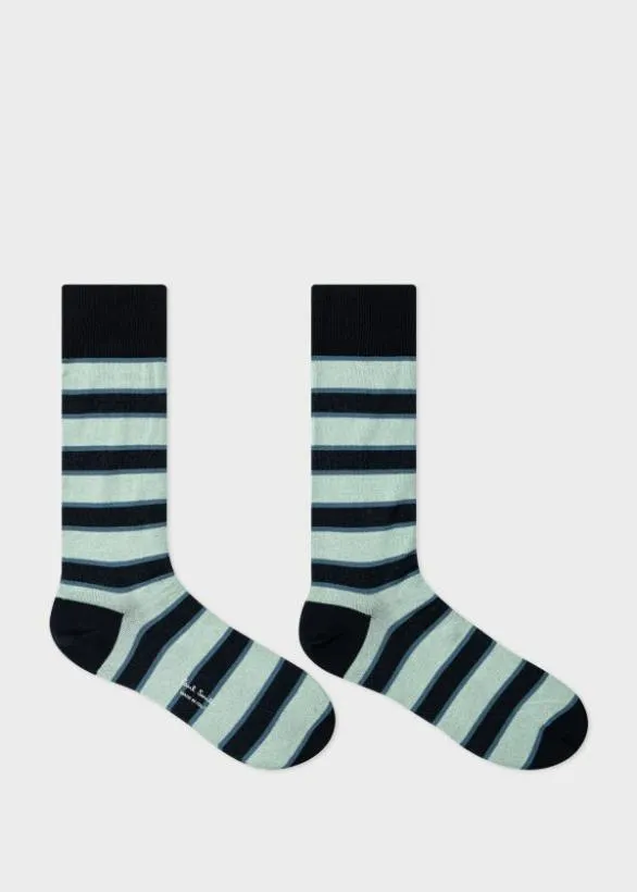 Paul Smith Socks Painted Stripe Socks Dark Navy 8211 Mens