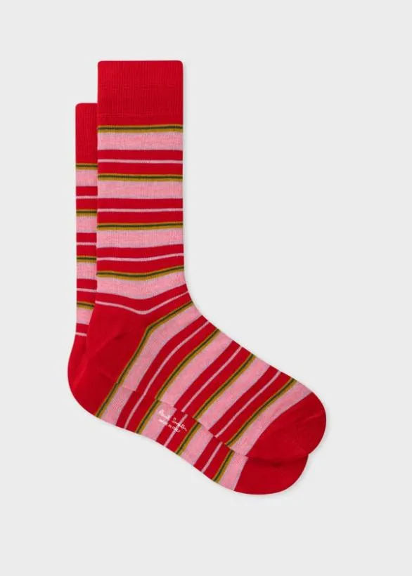 Paul Smith Socks Red And Pink Stripe Socks Red 8211 Mens