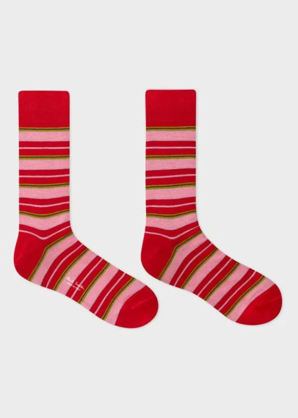 Paul Smith Socks Red And Pink Stripe Socks Red 8211 Mens