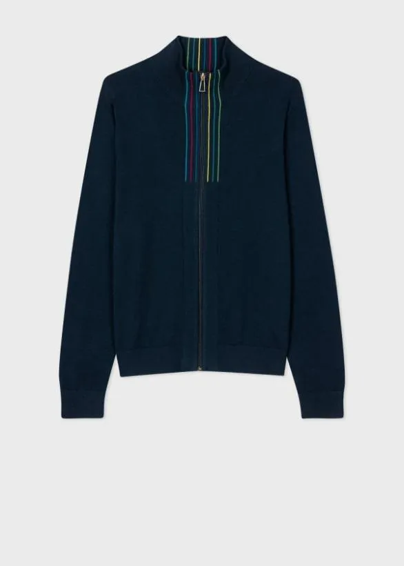 Paul Smith Sweaters 039Sports Stripe039 Cardigan Navy 8211 Mens