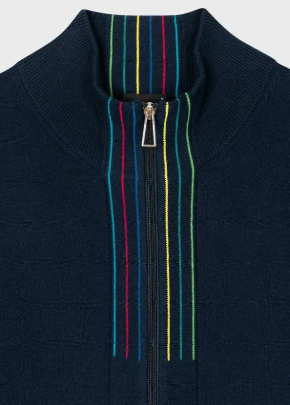 Paul Smith Sweaters 039Sports Stripe039 Cardigan Navy 8211 Mens