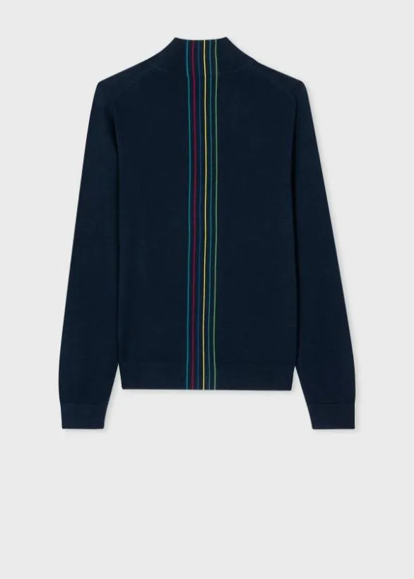 Paul Smith Sweaters 039Sports Stripe039 Cardigan Navy 8211 Mens