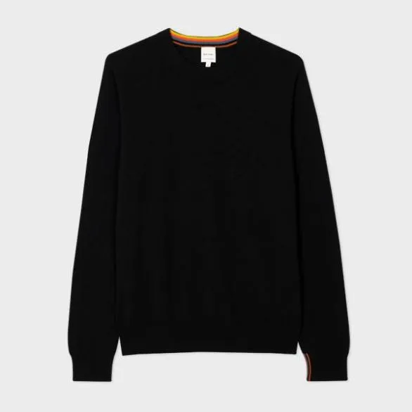 Paul Smith Sweaters Cashmere Crew Neck Sweater Black 8211 Mens