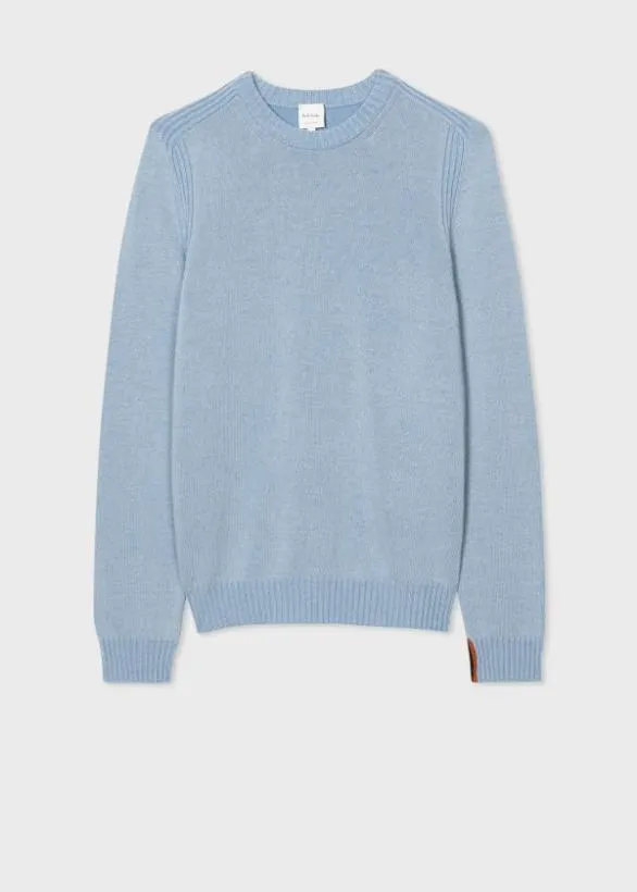 Paul Smith Sweaters Lambswool Crew Neck Sweater Light Blue 8211 Mens