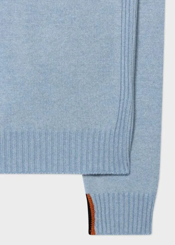 Paul Smith Sweaters Lambswool Crew Neck Sweater Light Blue 8211 Mens