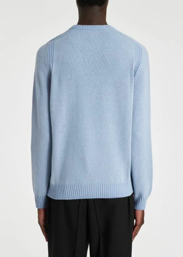 Paul Smith Sweaters Lambswool Crew Neck Sweater Light Blue 8211 Mens