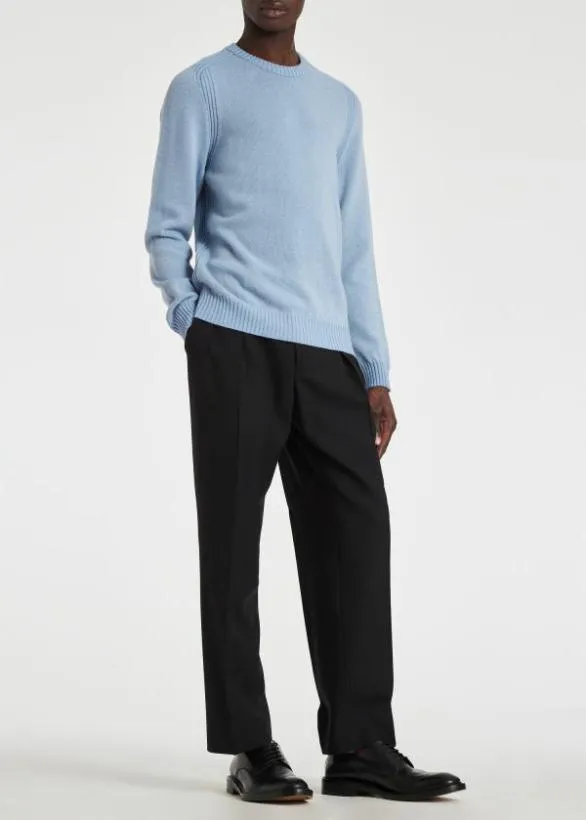 Paul Smith Sweaters Lambswool Crew Neck Sweater Light Blue 8211 Mens