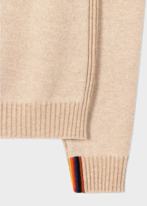 Paul Smith Sweaters Lambswool HalfZip Sweater Camel 8211 Mens