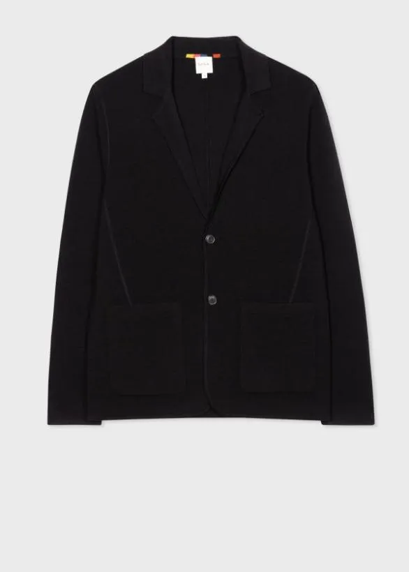 Paul Smith Sweaters Merino Wool Cardigan Blazer Black 8211 Mens