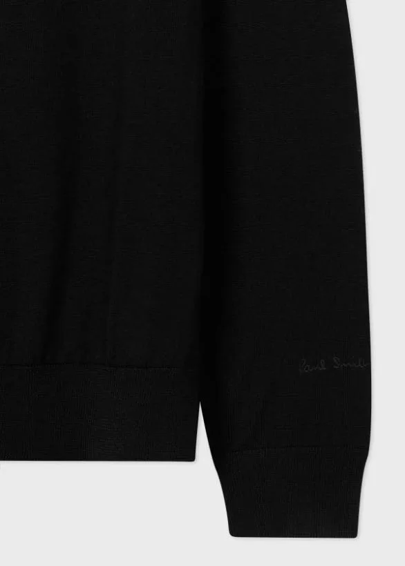 Paul Smith Sweaters Merino Wool Full Zip Cardigan Black 8211 Mens
