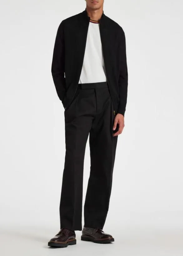 Paul Smith Sweaters Merino Wool Full Zip Cardigan Black 8211 Mens
