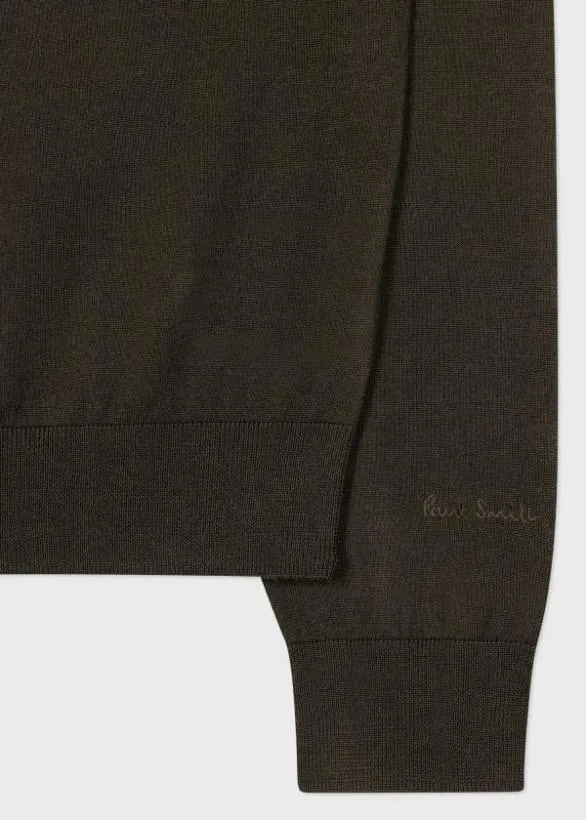 Paul Smith Sweaters Merino Wool Half Zip Sweater Dark Green 8211 Mens