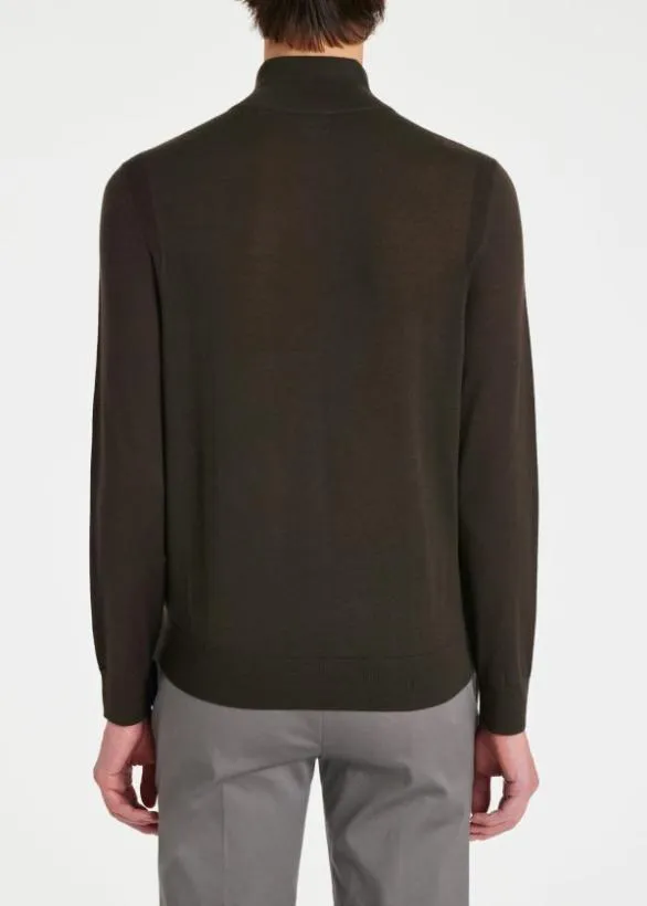 Paul Smith Sweaters Merino Wool Half Zip Sweater Dark Green 8211 Mens