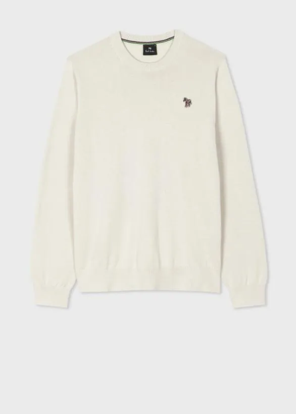 Paul Smith Sweaters Organic Cotton Zebra Logo Sweater Stone 8211 Mens