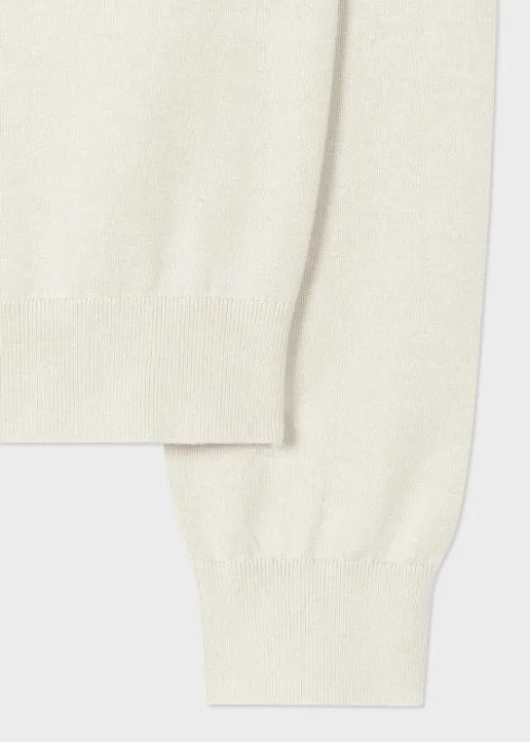 Paul Smith Sweaters Organic Cotton Zebra Logo Sweater Stone 8211 Mens