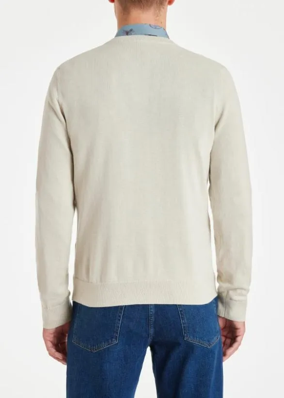 Paul Smith Sweaters Organic Cotton Zebra Logo Sweater Stone 8211 Mens