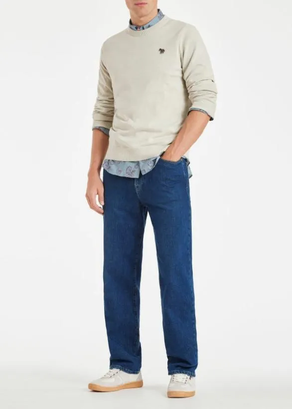 Paul Smith Sweaters Organic Cotton Zebra Logo Sweater Stone 8211 Mens