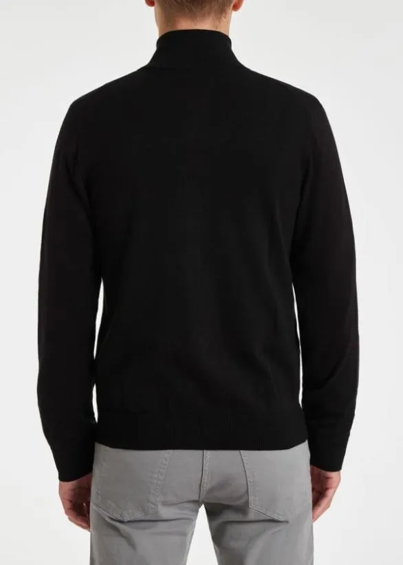Paul Smith Sweaters Organic Cotton Zebra Logo Zip Cardigan Black 8211 Mens