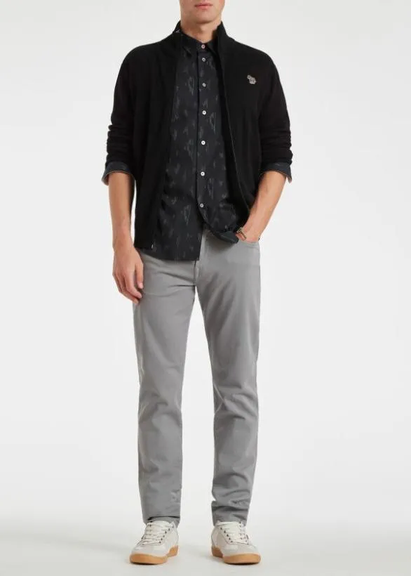Paul Smith Sweaters Organic Cotton Zebra Logo Zip Cardigan Black 8211 Mens