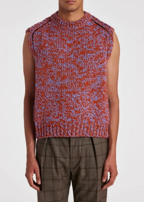Paul Smith Sweaters WoolBlend Knitted Vest Red 8211 Mens