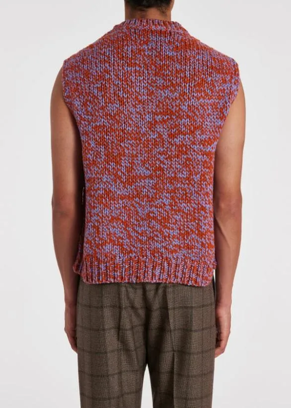 Paul Smith Sweaters WoolBlend Knitted Vest Red 8211 Mens