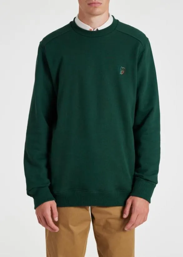 Paul Smith Sweatshirts and Hoodies 039Hollow Broad Stripe Zebra039 Cotton Sweatshirt Dark Green 8211 Mens