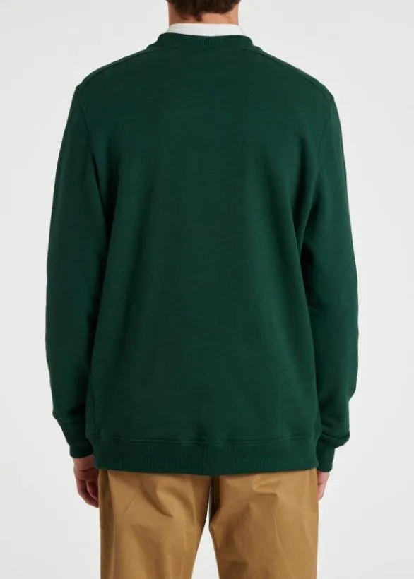 Paul Smith Sweatshirts and Hoodies 039Hollow Broad Stripe Zebra039 Cotton Sweatshirt Dark Green 8211 Mens