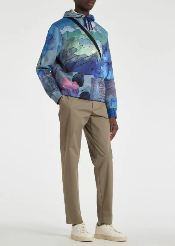 Paul Smith Sweatshirts and Hoodies 039Narcissus039 Print Cotton Hoodie Blue 8211 Mens