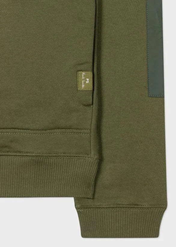 Paul Smith Sweatshirts and Hoodies Contrast Panel Hoodie Green 8211 Mens