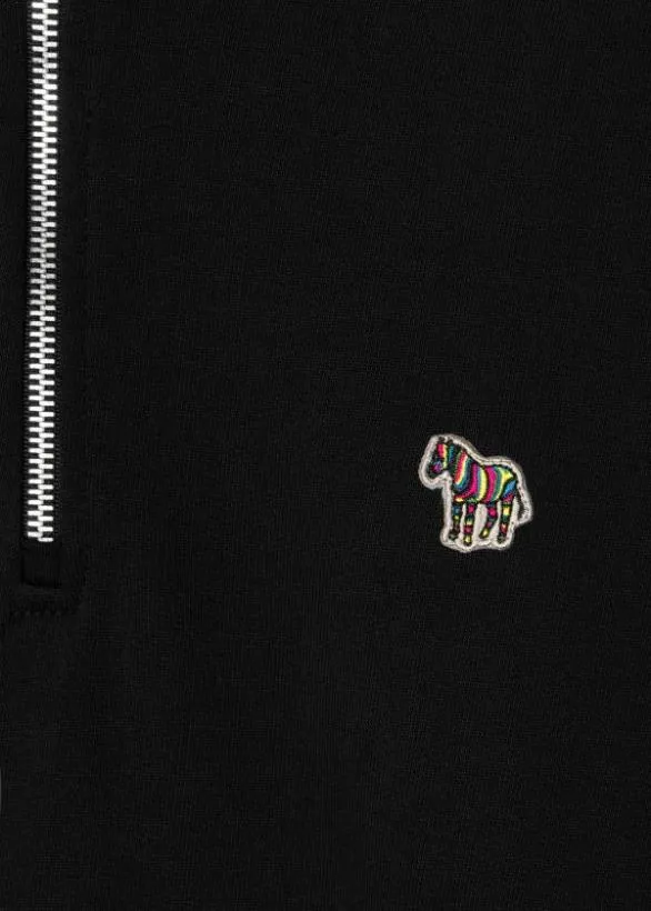 Paul Smith Sweatshirts and Hoodies Zebra Logo ZipNeck Sweatshirt Black 8211 Mens