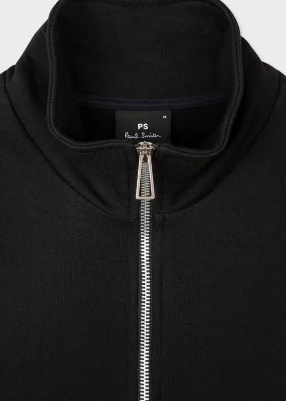 Paul Smith Sweatshirts and Hoodies Zebra Logo ZipNeck Sweatshirt Black 8211 Mens