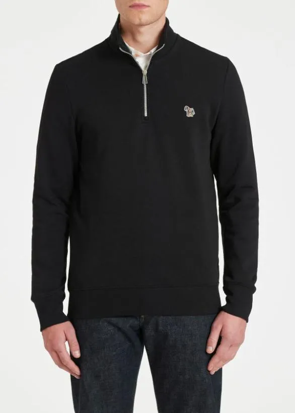 Paul Smith Sweatshirts and Hoodies Zebra Logo ZipNeck Sweatshirt Black 8211 Mens