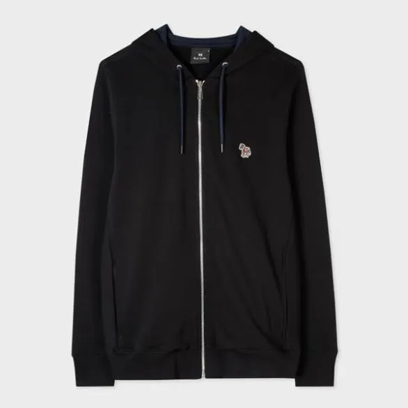 Paul Smith Sweatshirts and Hoodies ZipFront Zebra Logo Hoodie Black 8211 Mens