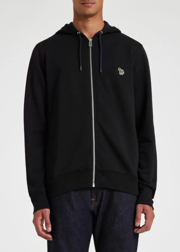 Paul Smith Sweatshirts and Hoodies ZipFront Zebra Logo Hoodie Black 8211 Mens