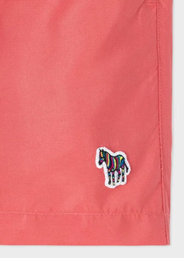 Paul Smith Swimwear Zebra Logo Swim Shorts Coral 8211 Mens