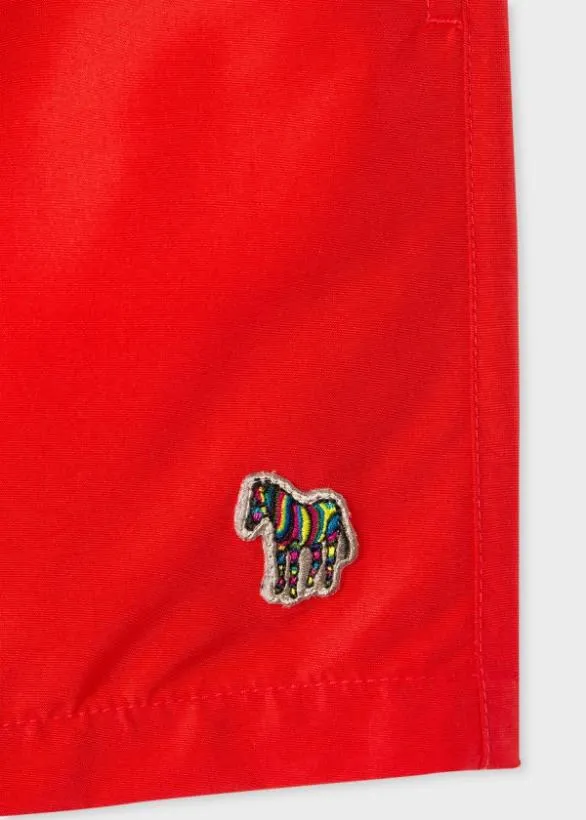 Paul Smith Swimwear Zebra Logo Swim Shorts Red 8211 Mens
