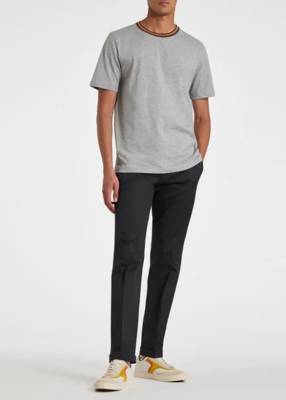Paul Smith TShirts 039Artist Stripe039 Collar TShirt Grey Marl 8211 Mens