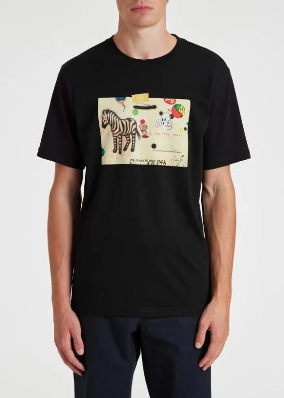 Paul Smith TShirts 039Zebra Card039 Cotton TShirt Black 8211 Mens
