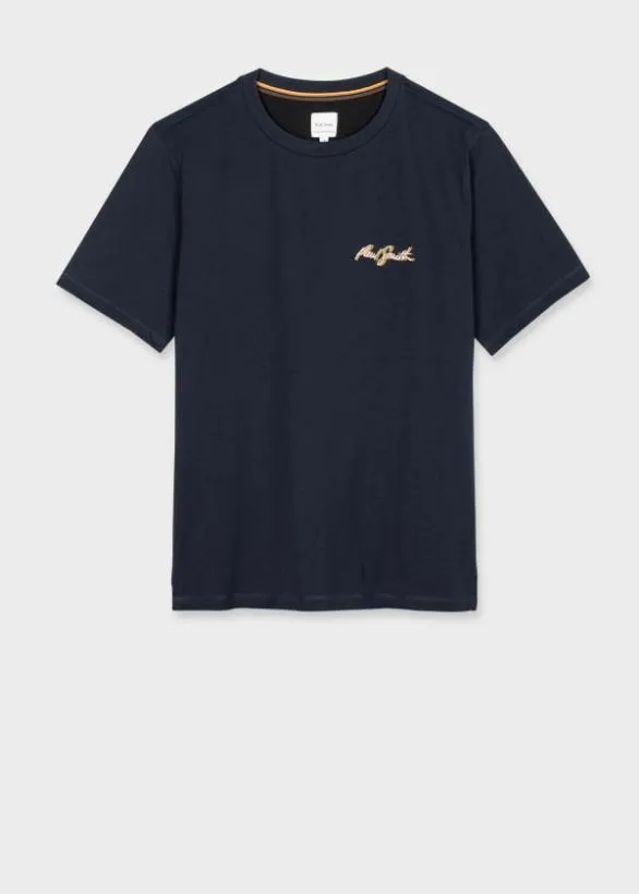 Paul Smith TShirts Embroidered Shadow Logo TShirt Navy 8211 Mens