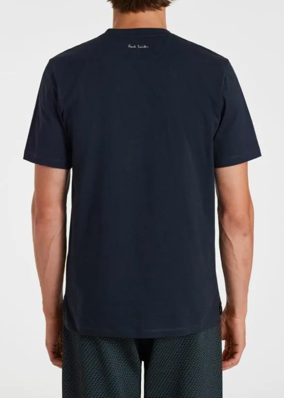 Paul Smith TShirts Embroidered Shadow Logo TShirt Navy 8211 Mens
