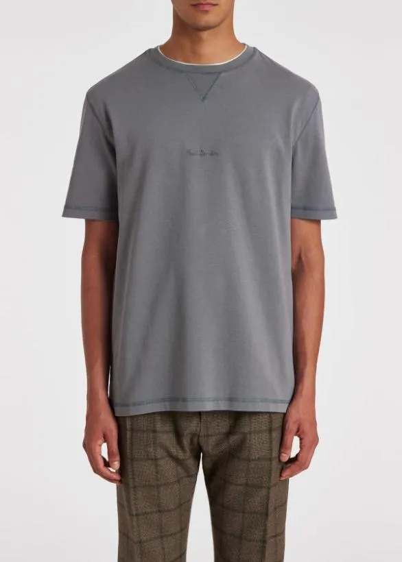 Paul Smith TShirts GarmentDye Signature TShirt Grey 8211 Mens