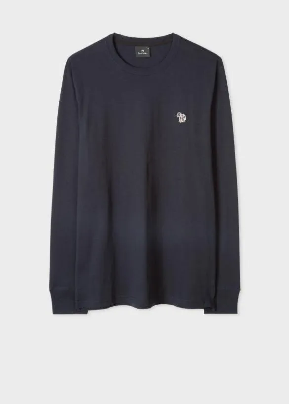 Paul Smith TShirts Zebra Logo LongSleeve TShirt Dark Navy 8211 Mens