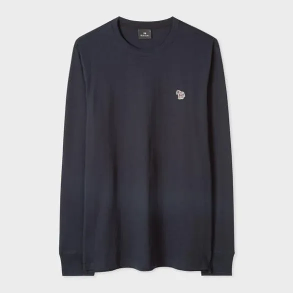 Paul Smith TShirts Zebra Logo LongSleeve TShirt Dark Navy 8211 Mens