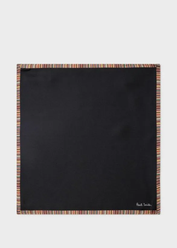 Paul Smith Tailoring 039Signature Stripe039 Silk Pocket Square Black 8211 Mens