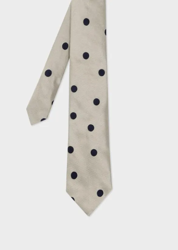 Paul Smith Tailoring Silk Polka Dot Tie Cream 8211 Mens