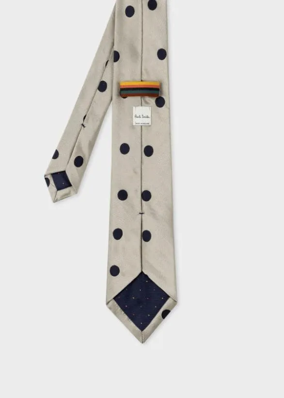 Paul Smith Tailoring Silk Polka Dot Tie Cream 8211 Mens