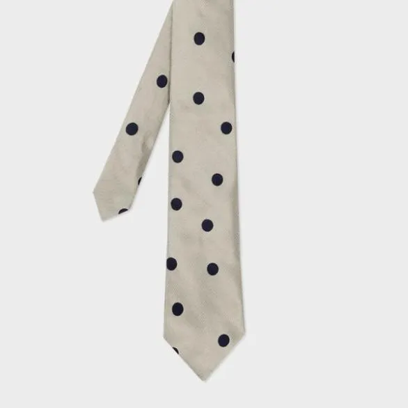 Paul Smith Tailoring Silk Polka Dot Tie Cream 8211 Mens