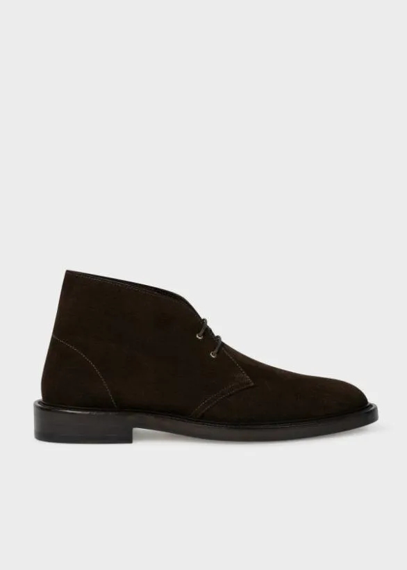 Paul Smith Tailoring Suede 039Kew039 Boots Dark Brown 8211 Mens