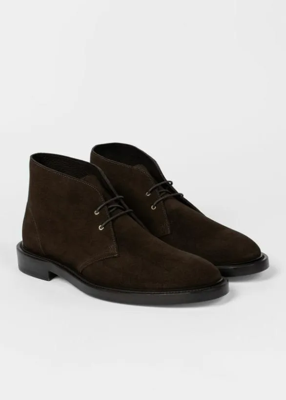 Paul Smith Tailoring Suede 039Kew039 Boots Dark Brown 8211 Mens