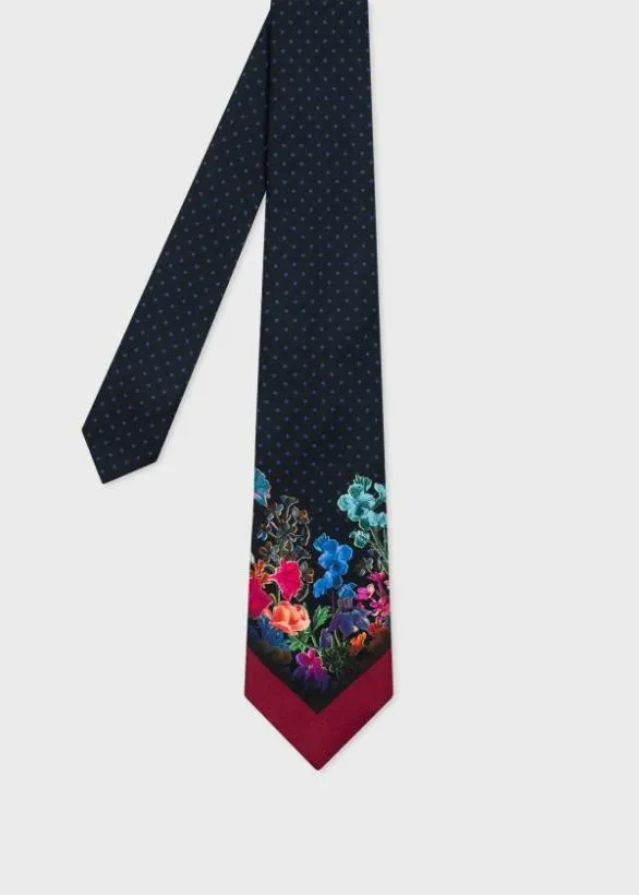 Paul Smith Ties 039Garden039 Silk Tie Black 8211 Mens